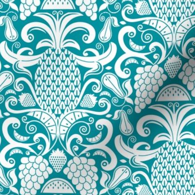 Ambrosia - Fruit Damask Pineapple Teal White