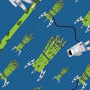 16-13Y Asparagus Food Vegetable Outer Space Retro Rocket Astronaut_Miss Chiff Designs 