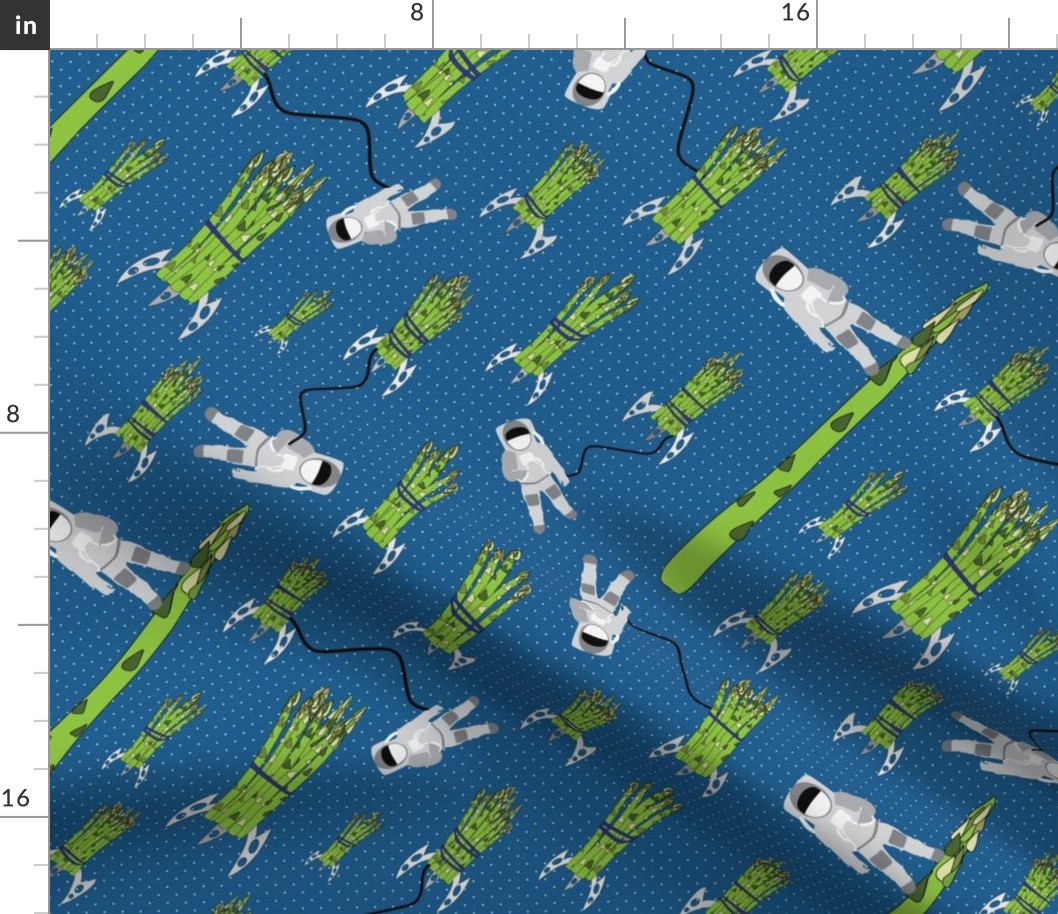 16-13Y Asparagus Food Vegetable Outer Space Retro Rocket Astronaut_Miss Chiff Designs 