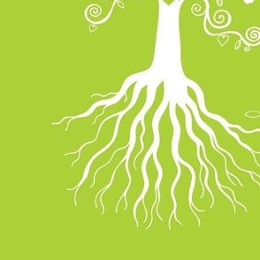 Tree of Life - white on green on