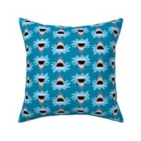 Cute Summer Shark Pattern on Blue