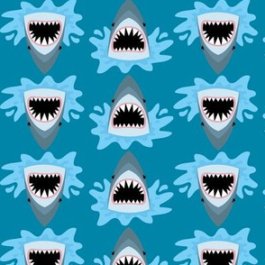 Cute Summer Shark Pattern on Blue