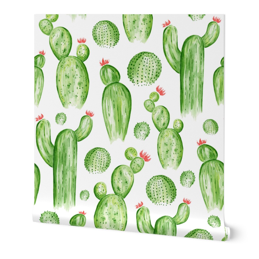 Cactus Garden - Watercolor Green