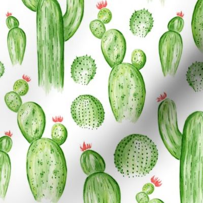 Cactus Garden - Watercolor Green