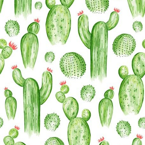 Cactus Garden - Watercolor Green