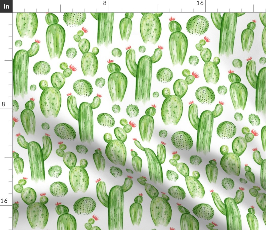 Cactus Garden - Watercolor Green