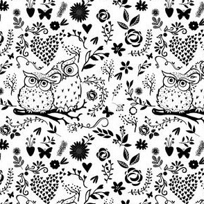 Mommy & Me Owls - Black and White