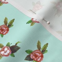 Pansy Dot Crimson on Aqua, Bunny Picnic