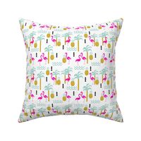 flamingo tropical palm tree pineapple summer beach trendy cute kids 