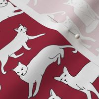 cats // autumn maroon burgundy cats fabric for cat ladies cute cats 