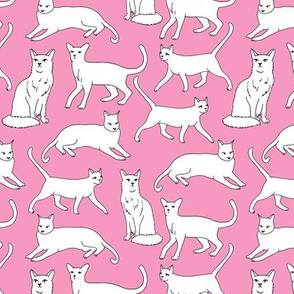 cats // pink cat fabric for girls cute cat design cats cat lady pet fabric