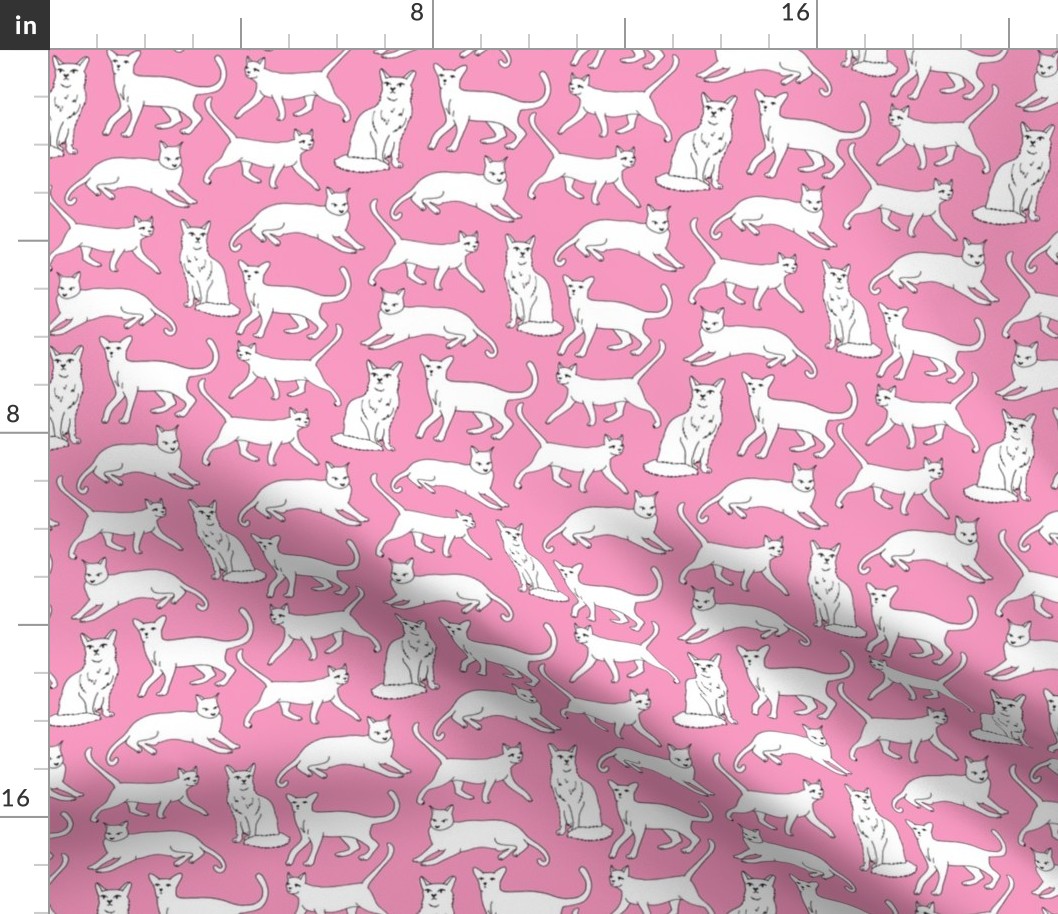 cats // pink cat fabric for girls cute cat design cats cat lady pet fabric