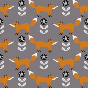 fox // fall autumn woodland grey foxes