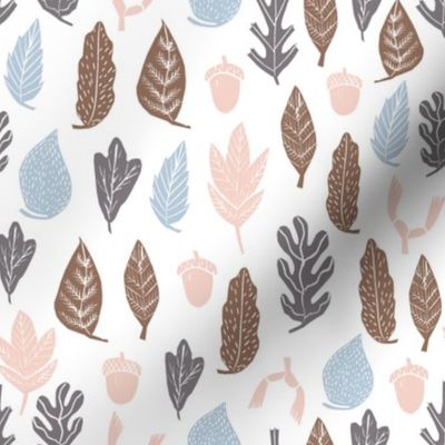 autumn leaves // soft pastel baby nursery cute oak oak leaves acorns cute baby design