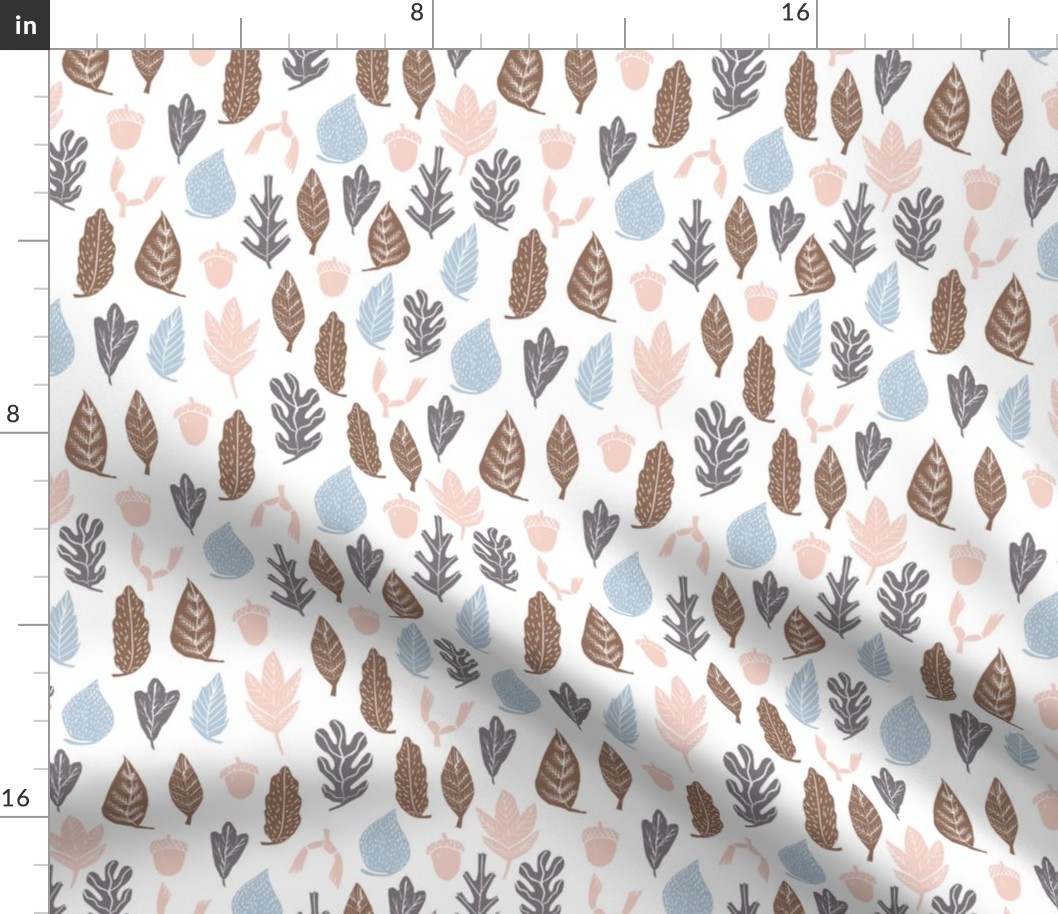 autumn leaves // soft pastel baby nursery cute oak oak leaves acorns cute baby design