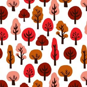 trees // fall trees autumn colours kids fall autumn trees linocut block print autumn
