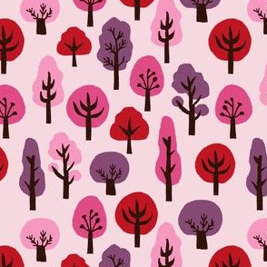 autumn // fall trees pink purple girls fall autumn woodland forest kids cute 