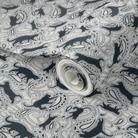 Paisley Cats - SMALL SIZE - silver-grey and black
