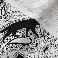 Paisley Cats - SMALL - white and black