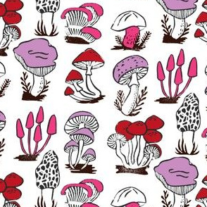 mushrooms // fall autumn mushroom kids linocut stamps girls fall autumn block prints design