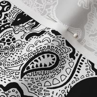 Paisley Rats - MEDIUM - white black