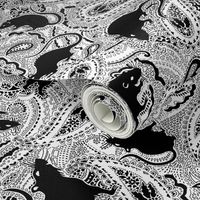 Paisley Rats - MEDIUM - white black