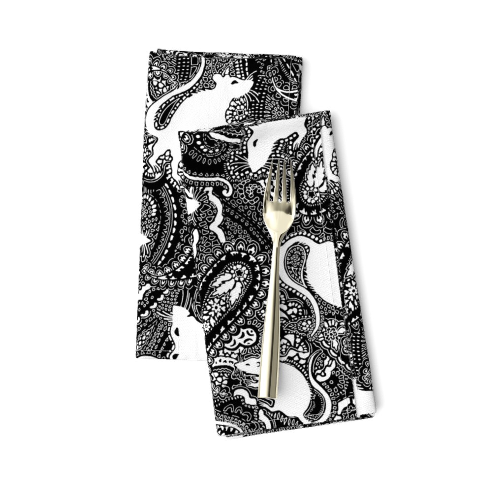 Paisley Rats - MEDIUM - black white