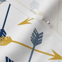 arrows // arrow mustard navy grey blue kids arrows print