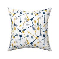 arrows // arrow mustard navy grey blue kids arrows print