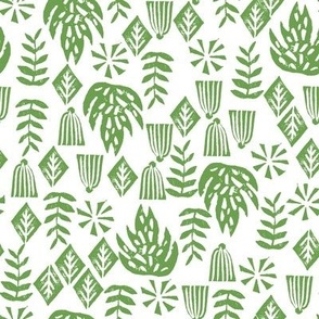 tropical palms // palm print green linocut block print kids tropical leaves leaf monstera surf hawaii 2017