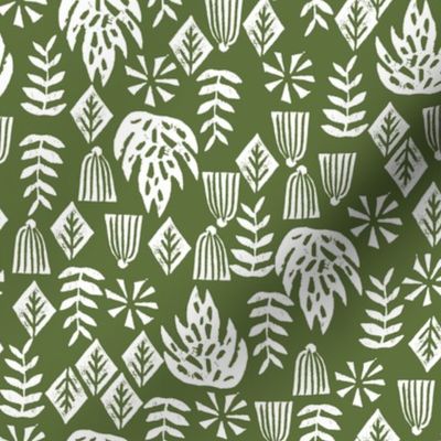 palm print // green palms tropical summer palm print linocut kids palm print