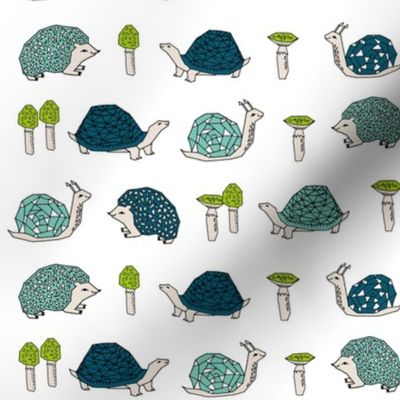 woodland critters // hedgehogs mushrooms snails kids woodland forest animals