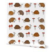 woodland critters // hedgehog snails mushrooms kids cute woodland forest animals