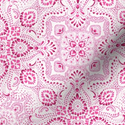 Mosaic Bandana - small - Pink & White
