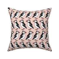 puffin // light pink blush girls birds bird cute winter animals winter fabric