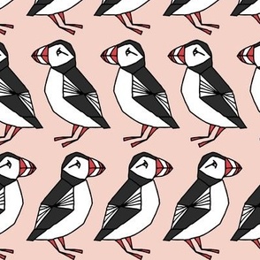 puffin // light pink blush girls birds bird cute winter animals winter fabric