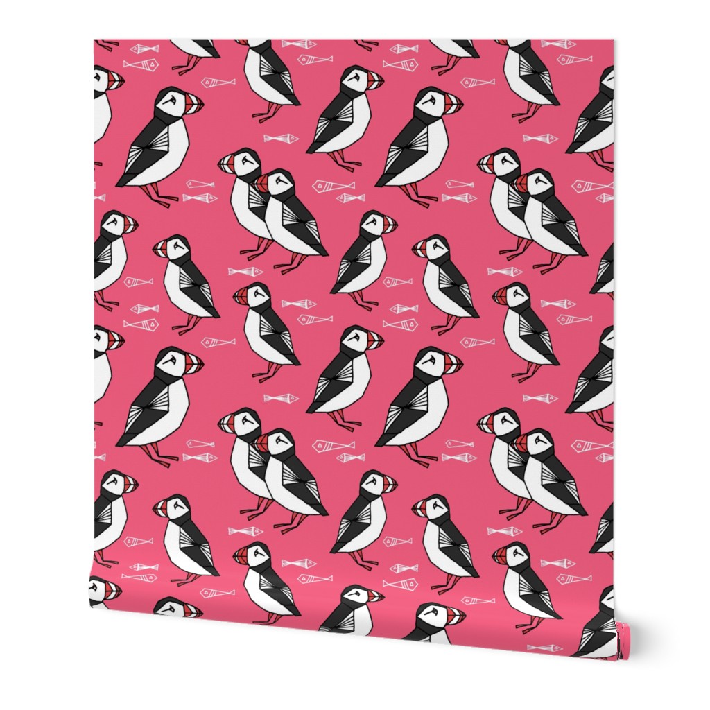 puffin // pink puffins cute fish birds adorable winter birds