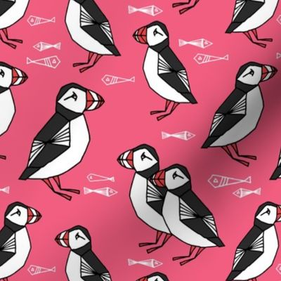puffin // pink puffins cute fish birds adorable winter birds