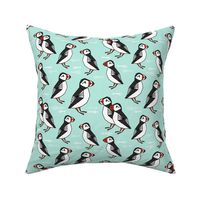 puffin // bird light mint winter kids birds fish animals birds