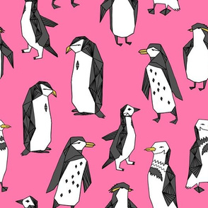 penguins // birds cute pink winter birds penguin 