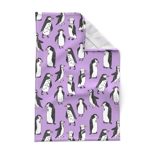 penguins // purple penguin cute bird birds winter cute bird fabric