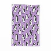 penguins // purple penguin cute bird birds winter cute bird fabric