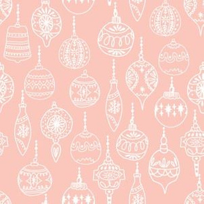 ornaments // pink smaller cute hand-drawn vintage ornaments holiday christmas