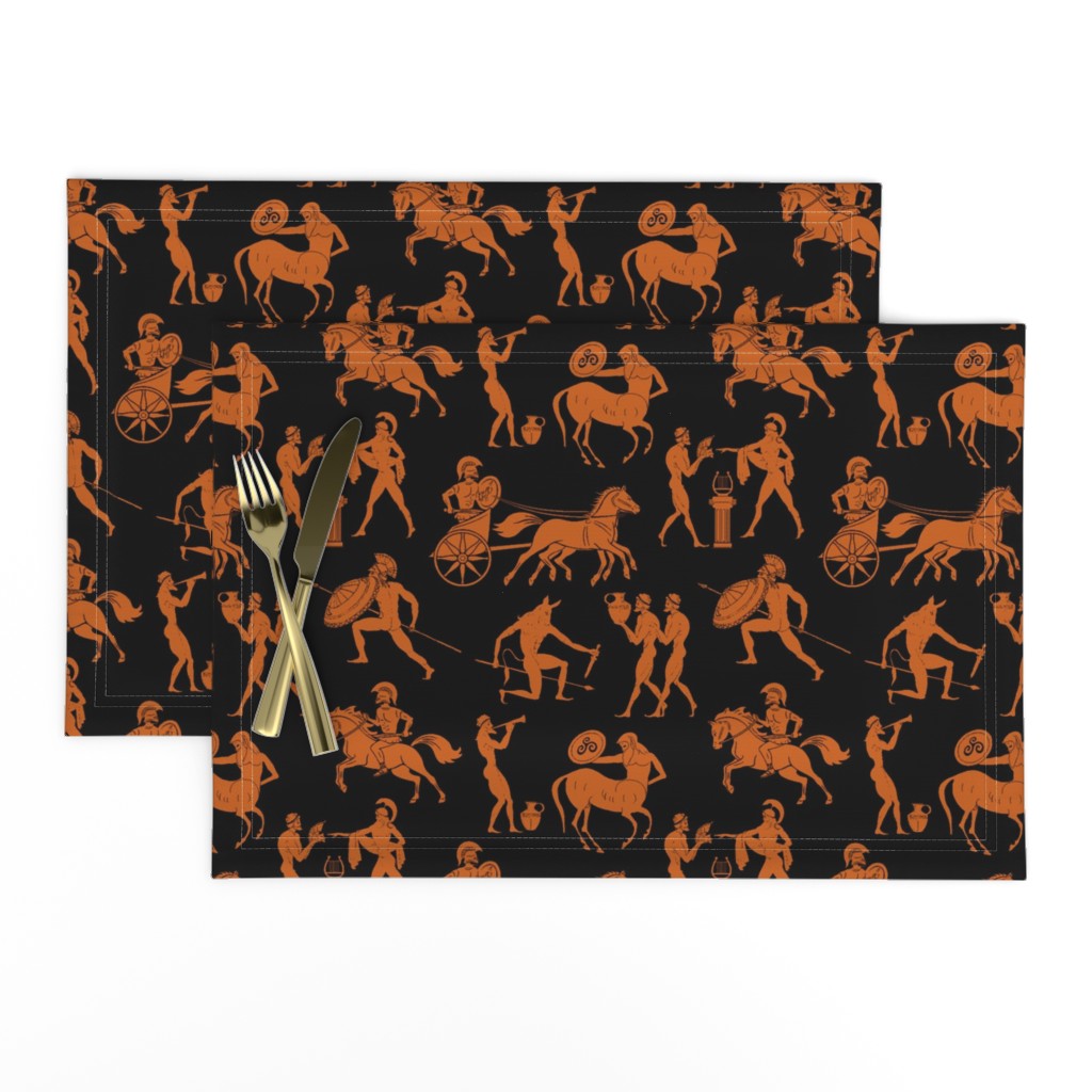 Greek Figures in Orange & Black // Large