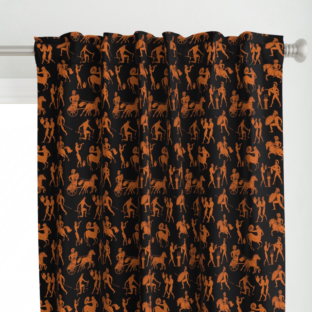 Greek Figures in Orange & Black // Large