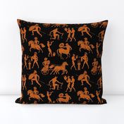 Greek Figures in Orange & Black // Large