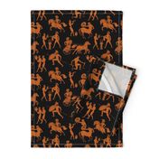 Greek Figures in Orange & Black // Large