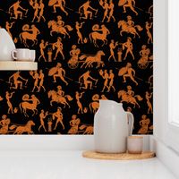 Greek Figures in Orange & Black // Large