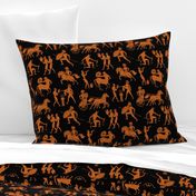 Greek Figures in Orange & Black // Large