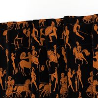 Greek Figures in Orange & Black // Large